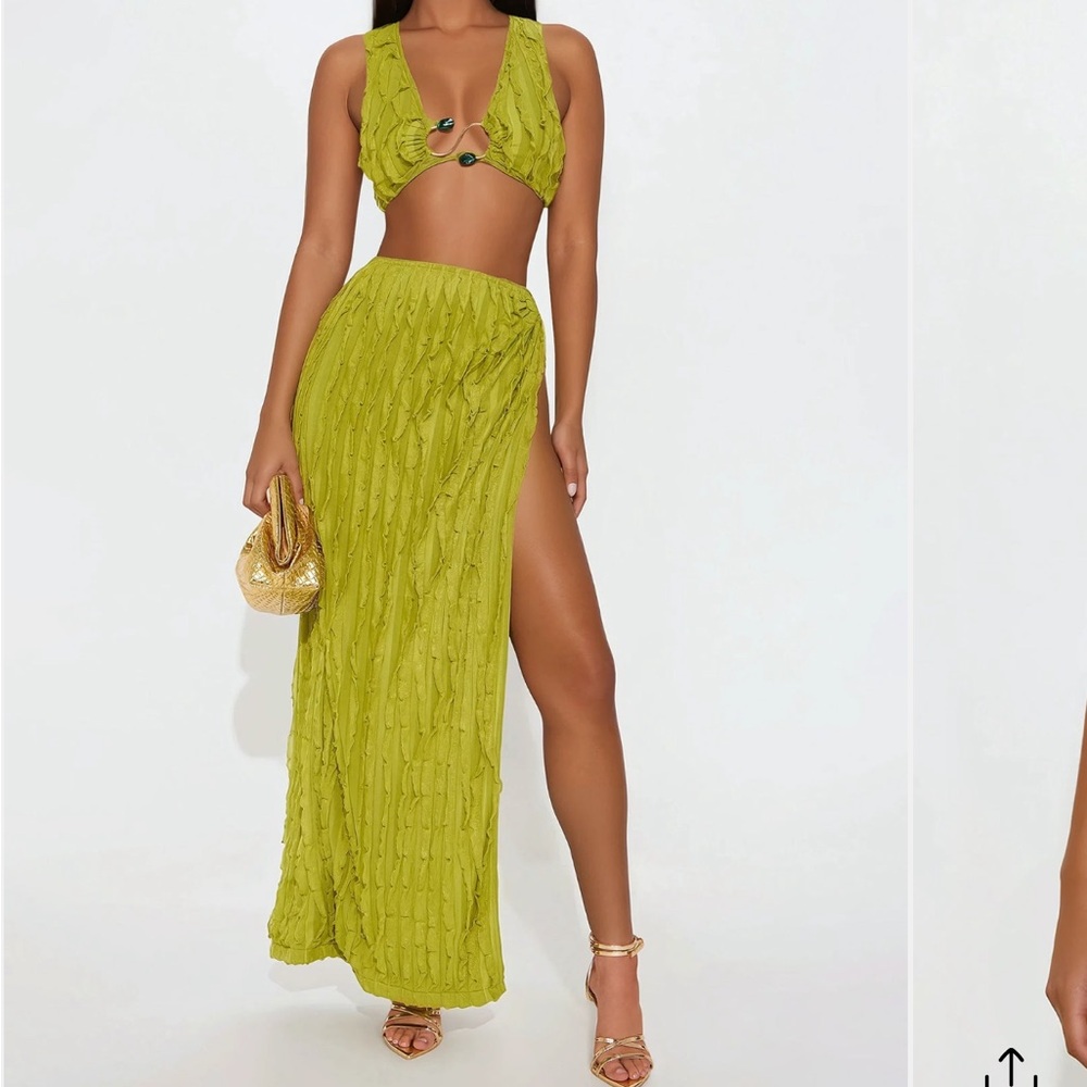 FASHION NOVA Lime Maxi Skirt